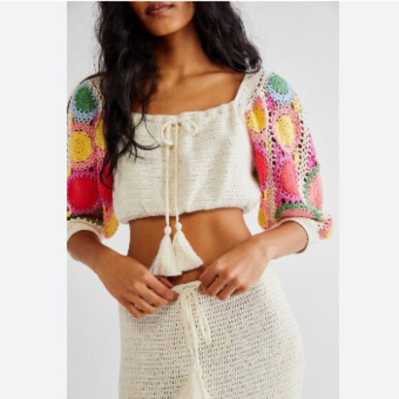 Spell Tops - Spell Let the sunshine crochet rainbow crop L